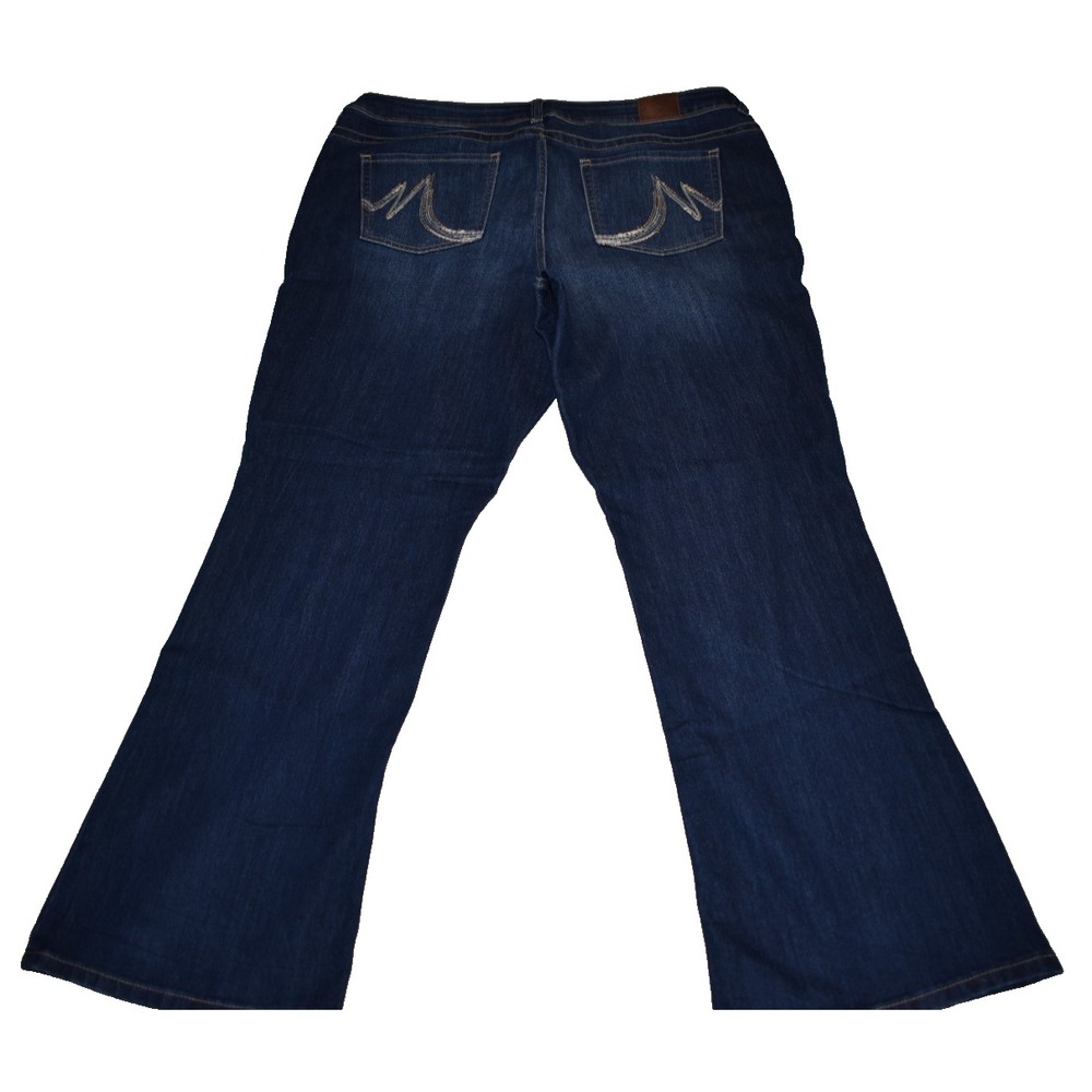 Maurices Jeans Womens 18W Short Blue Bootcut Stretch Embroidered Pockets Denim - Picture 6 of 9